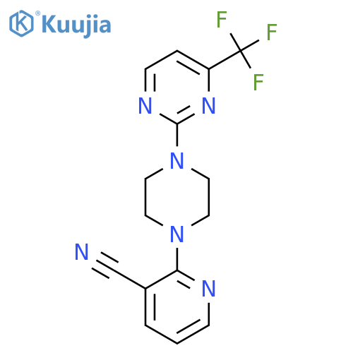 2-{4-[4-(Trifluoromethyl)pyrimidin-2-yl]piperazin-1-yl}pyridine-3-carbonitrile structure