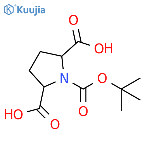 1-(tert-butoxy)carbonylpyrrolidine-2,5-dicarboxylic acid structure
