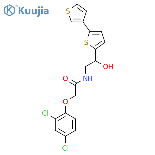 N-(2-{[2,3'-bithiophene]-5-yl}-2-hydroxyethyl)-2-(2,4-dichlorophenoxy)acetamide structure