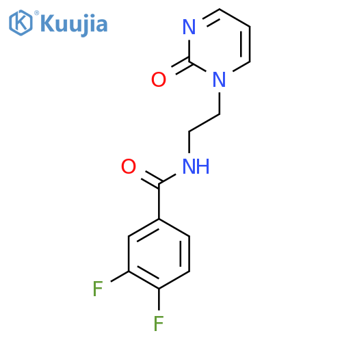 3,4-difluoro-N-2-(2-oxo-1,2-dihydropyrimidin-1-yl)ethylbenzamide structure