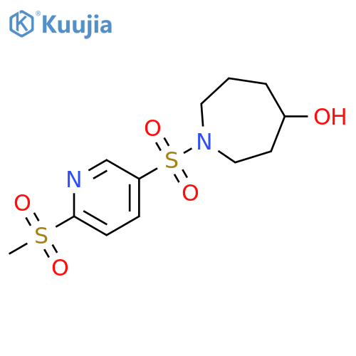 Hexahydro-1-[[6-(methylsulfonyl)-3-pyridinyl]sulfonyl]-1H-azepin-4-ol structure