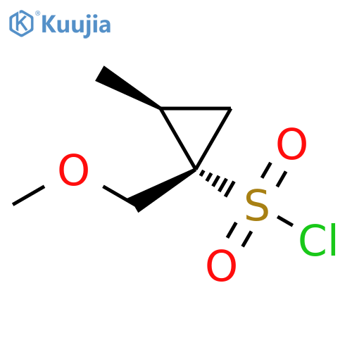 rac-(1R,2R)-1-(methoxymethyl)-2-methylcyclopropane-1-sulfonyl chloride, trans structure
