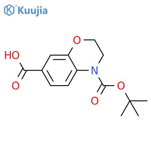 4-(tert-butoxy)carbonyl-3,4-dihydro-2H-1,4-benzoxazine-7-carboxylic acid structure