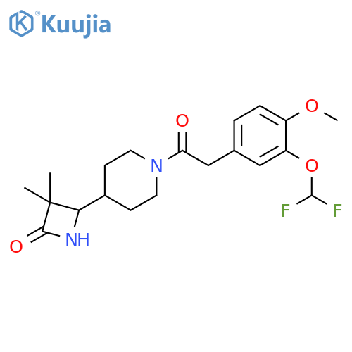 4-[1-[2-[3-(Difluoromethoxy)-4-methoxyphenyl]acetyl]-4-piperidinyl]-3,3-dimethyl-2-azetidinone structure