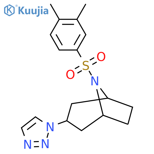8-(3,4-dimethylbenzenesulfonyl)-3-(1H-1,2,3-triazol-1-yl)-8-azabicyclo[3.2.1]octane structure