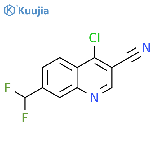 4-chloro-7-(difluoromethyl)quinoline-3-carbonitrile structure