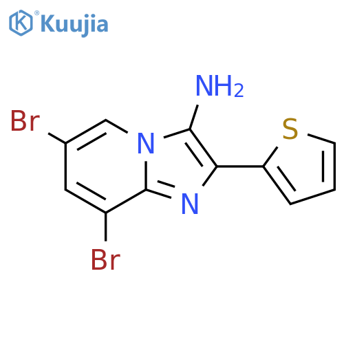 6,8-dibromo-2-(thiophen-2-yl)imidazo1,2-apyridin-3-amine structure