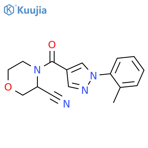 4-[[1-(2-Methylphenyl)-1H-pyrazol-4-yl]carbonyl]-3-morpholinecarbonitrile structure