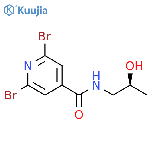 2,6-dibromo-N-(2S)-2-hydroxypropylpyridine-4-carboxamide structure