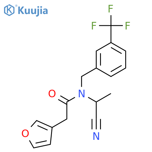 N-(1-Cyanoethyl)-2-(furan-3-yl)-N-[[3-(trifluoromethyl)phenyl]methyl]acetamide structure