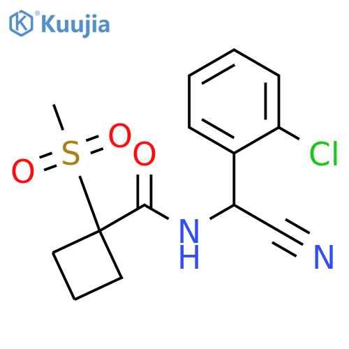 N-[(2-Chlorophenyl)cyanomethyl]-1-(methylsulfonyl)cyclobutanecarboxamide structure