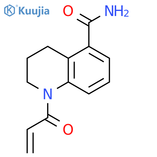 1-(prop-2-enoyl)-1,2,3,4-tetrahydroquinoline-5-carboxamide structure