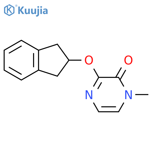 3-(2,3-dihydro-1H-inden-2-yloxy)-1-methyl-1,2-dihydropyrazin-2-one structure