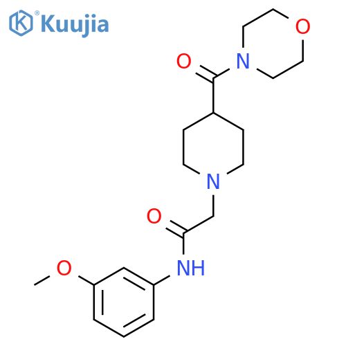 N-(3-methoxyphenyl)-2-[4-(morpholine-4-carbonyl)piperidin-1-yl]acetamide structure