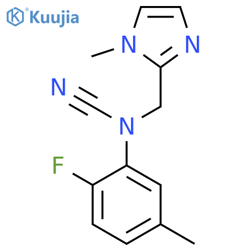N-cyano-2-fluoro-5-methyl-N-(1-methyl-1H-imidazol-2-yl)methylaniline structure