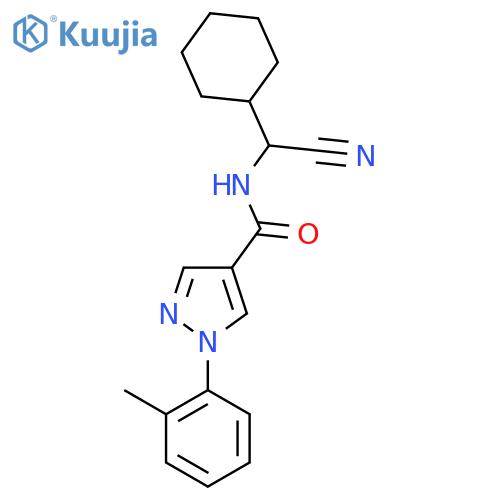 N-[Cyano(cyclohexyl)methyl]-1-(2-methylphenyl)pyrazole-4-carboxamide structure