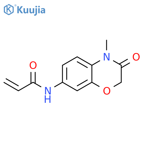 N-(4-methyl-3-oxo-3,4-dihydro-2H-1,4-benzoxazin-7-yl)prop-2-enamide structure