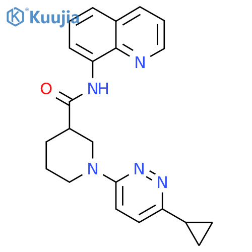 1-(6-cyclopropylpyridazin-3-yl)-N-(quinolin-8-yl)piperidine-3-carboxamide structure
