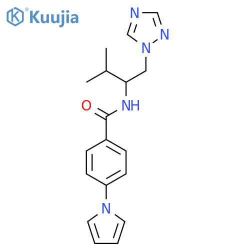 N-[3-methyl-1-(1H-1,2,4-triazol-1-yl)butan-2-yl]-4-(1H-pyrrol-1-yl)benzamide structure