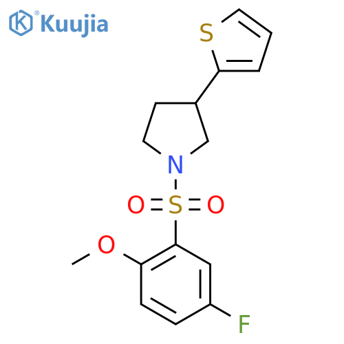 1-(5-fluoro-2-methoxybenzenesulfonyl)-3-(thiophen-2-yl)pyrrolidine structure