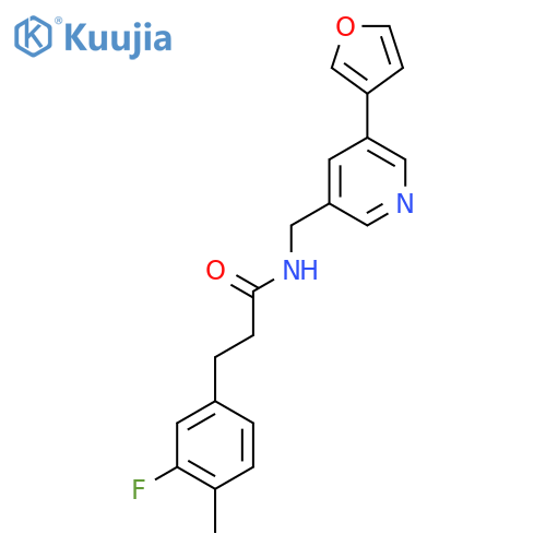 3-(3-fluoro-4-methylphenyl)-N-{[5-(furan-3-yl)pyridin-3-yl]methyl}propanamide structure