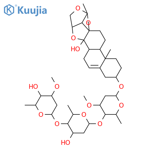 Hirundigenin; 3-O-[α-L-Cymaropyranosyl-(1→4)-β-D-digitoxopyranosyl-(1→4)-β-D-oleandropyranoside] structure