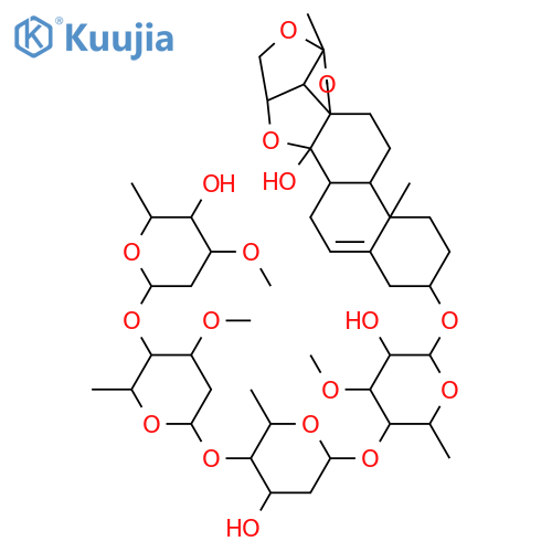 Hirundigenin; 3-O-[α-L-Diginopyranosyl-(1→4)-β-D-cymaropyranosyl-(1→4)-β-D-digitoxopyranosyl-(1→4)-β-D-thevetopyranoside] structure