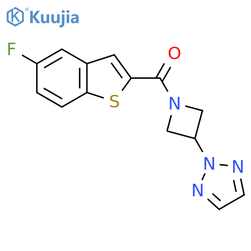 2-[1-(5-fluoro-1-benzothiophene-2-carbonyl)azetidin-3-yl]-2H-1,2,3-triazole structure