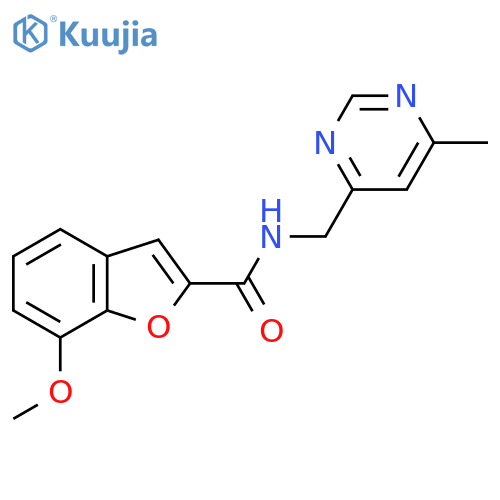7-methoxy-N-[(6-methylpyrimidin-4-yl)methyl]-1-benzofuran-2-carboxamide structure