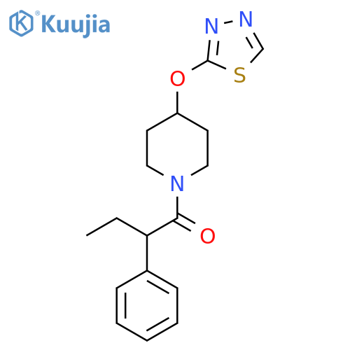 2-phenyl-1-4-(1,3,4-thiadiazol-2-yloxy)piperidin-1-ylbutan-1-one structure