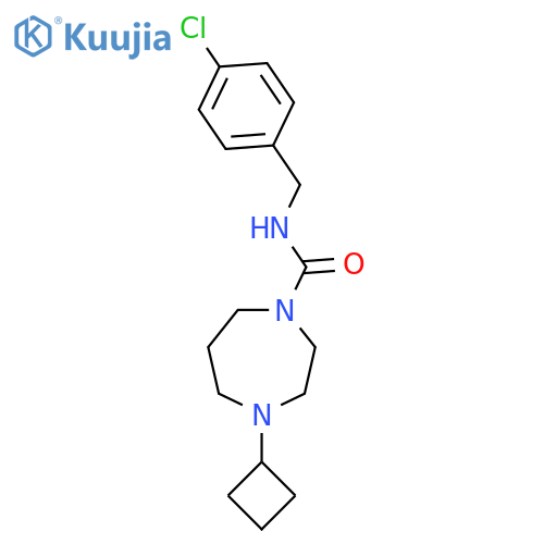 N-[(4-chlorophenyl)methyl]-4-cyclobutyl-1,4-diazepane-1-carboxamide structure