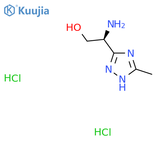 (2S)-2-amino-2-(5-methyl-1H-1,2,4-triazol-3-yl)ethan-1-ol dihydrochloride structure