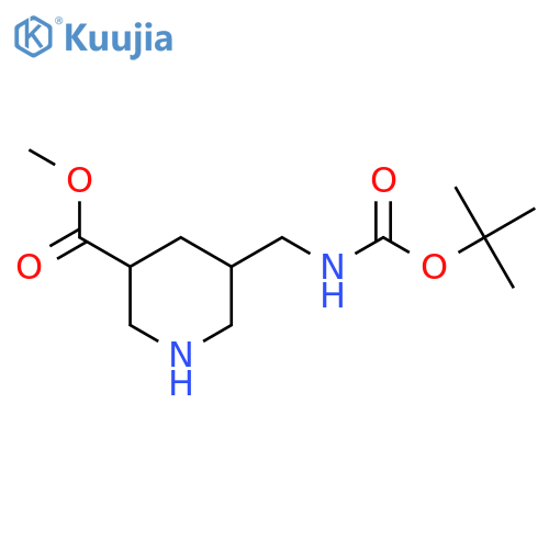 methyl 5-({(tert-butoxy)carbonylamino}methyl)piperidine-3-carboxylate structure