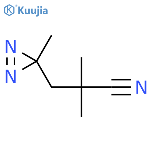 2,2-dimethyl-3-(3-methyl-3H-diazirin-3-yl)propanenitrile structure