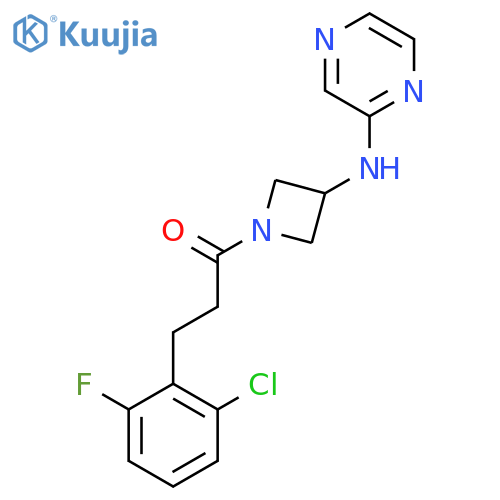 3-(2-chloro-6-fluorophenyl)-1-{3-(pyrazin-2-yl)aminoazetidin-1-yl}propan-1-one structure