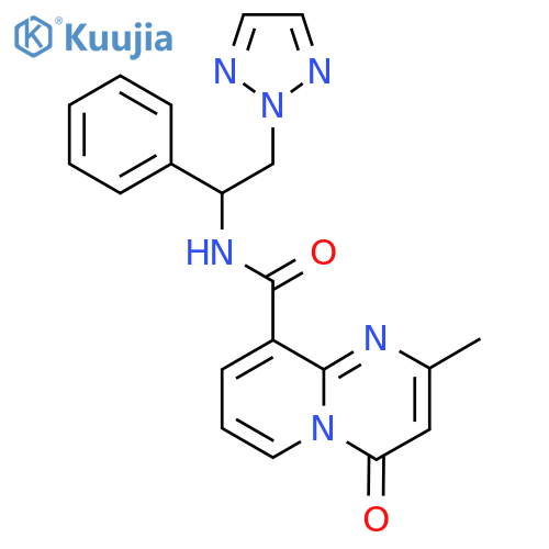2-methyl-4-oxo-N-1-phenyl-2-(2H-1,2,3-triazol-2-yl)ethyl-4H-pyrido1,2-apyrimidine-9-carboxamide structure