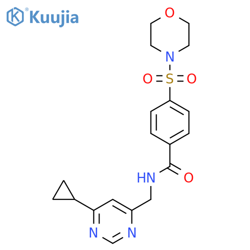 N-[(6-cyclopropylpyrimidin-4-yl)methyl]-4-(morpholine-4-sulfonyl)benzamide structure