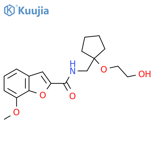 N-{1-(2-hydroxyethoxy)cyclopentylmethyl}-7-methoxy-1-benzofuran-2-carboxamide structure