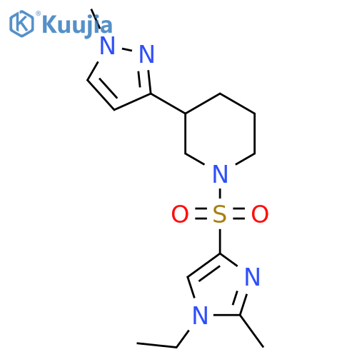 1-[(1-ethyl-2-methyl-1H-imidazol-4-yl)sulfonyl]-3-(1-methyl-1H-pyrazol-3-yl)piperidine structure