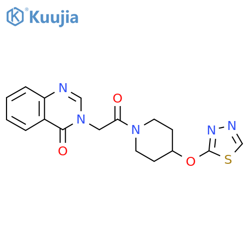 3-{2-oxo-2-4-(1,3,4-thiadiazol-2-yloxy)piperidin-1-ylethyl}-3,4-dihydroquinazolin-4-one structure