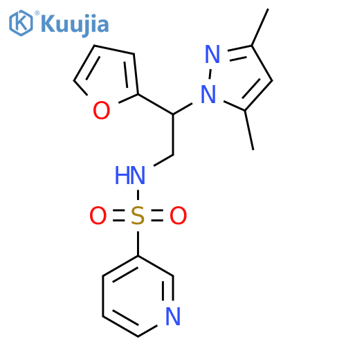 N-2-(3,5-dimethyl-1H-pyrazol-1-yl)-2-(furan-2-yl)ethylpyridine-3-sulfonamide structure