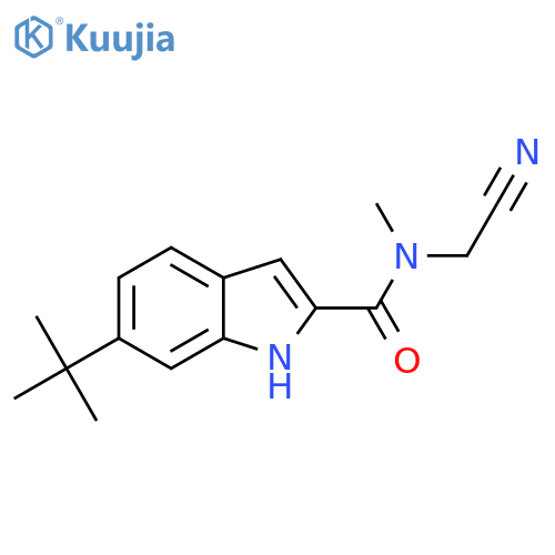 6-Tert-butyl-N-(cyanomethyl)-N-methyl-1H-indole-2-carboxamide structure
