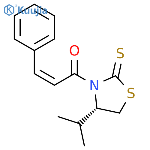 2-Propen-1-one, 1-[(4S)-4-(1-methylethyl)-2-thioxo-3-thiazolidinyl]-3-phenyl-, (2Z)- structure