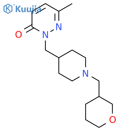 6-Methyl-2-({1-[(oxan-3-yl)methyl]piperidin-4-yl}methyl)-2,3-dihydropyridazin-3-one structure