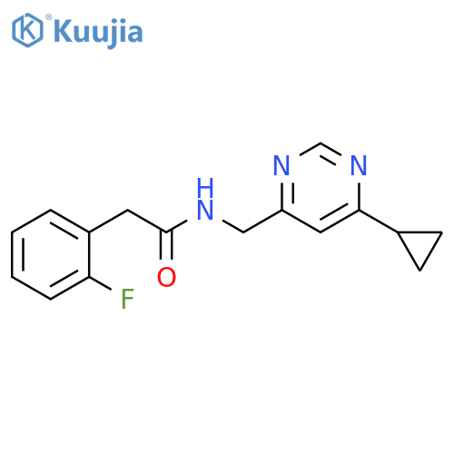 N-[(6-cyclopropylpyrimidin-4-yl)methyl]-2-(2-fluorophenyl)acetamide structure