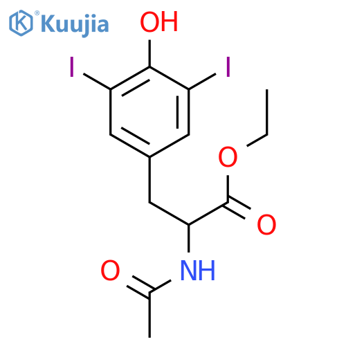 (S)-Ethyl 2-acetamido-3-(4-hydroxy-3,5-diiodophenyl)propanoate structure