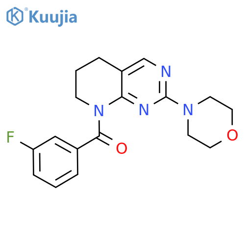 4-[8-(3-fluorobenzoyl)-5H,6H,7H,8H-pyrido[2,3-d]pyrimidin-2-yl]morpholine structure