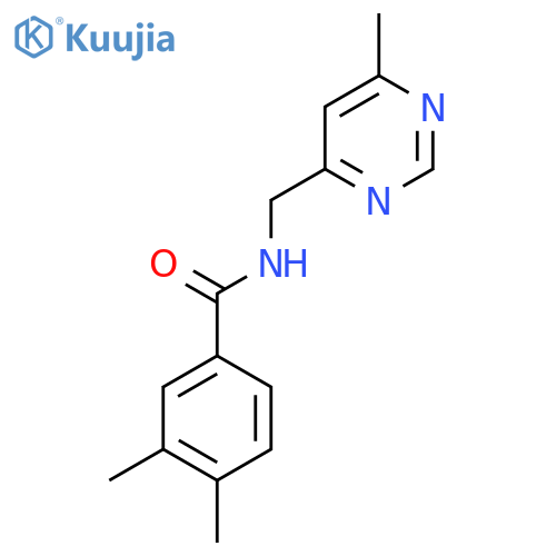 3,4-dimethyl-N-[(6-methylpyrimidin-4-yl)methyl]benzamide structure