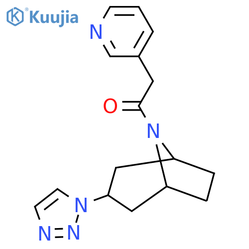 2-(pyridin-3-yl)-1-[3-(1H-1,2,3-triazol-1-yl)-8-azabicyclo[3.2.1]octan-8-yl]ethan-1-one structure