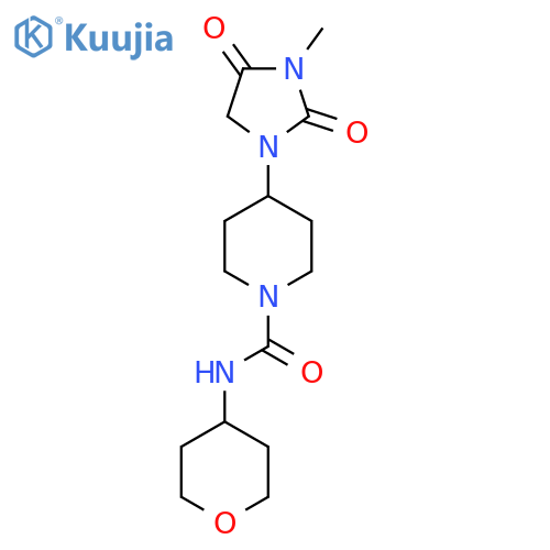 4-(3-methyl-2,4-dioxoimidazolidin-1-yl)-N-(oxan-4-yl)piperidine-1-carboxamide structure